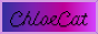 A 88x31 button that has the text "ChloeCat" in cursive with a gradient background of blue to magenta
